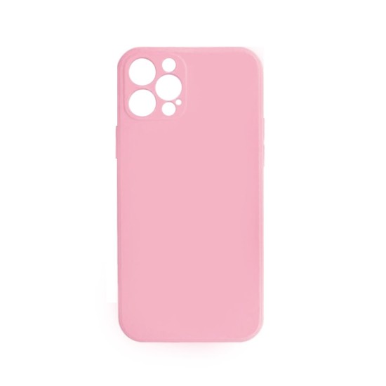 Capa de Silicone com Moldura de Câmera para Apple iPhone 12 Pro Rosa